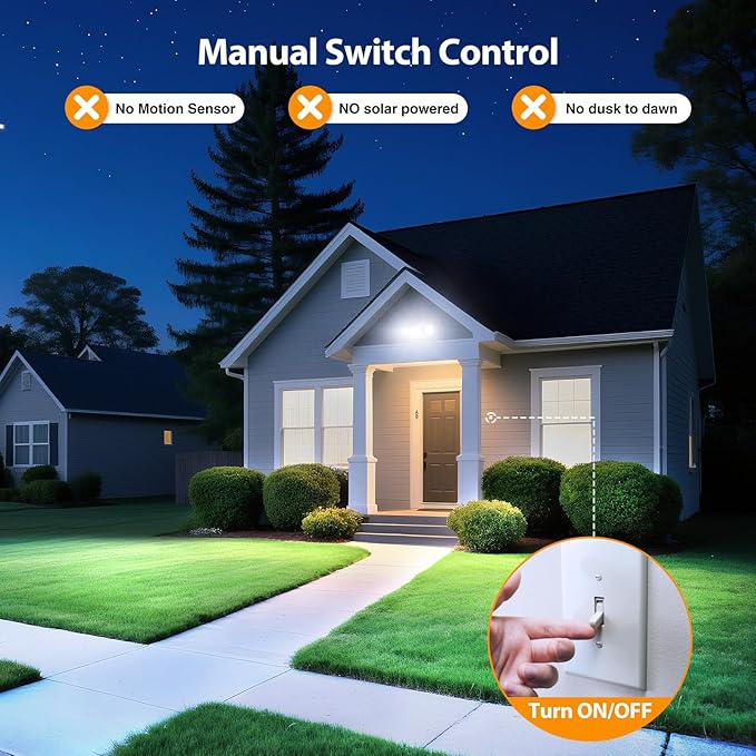 Onforu 2 Pack 75W Flood Lights Outdoor, 7000LM LED Floodlights Switch Controlled - Image 5