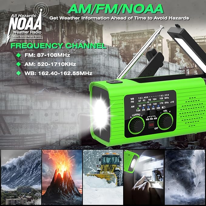 NITIGO Emergency Radio, Reading Lamp, Flashlight, SOS Alarm, Headphone Jack - Image 2