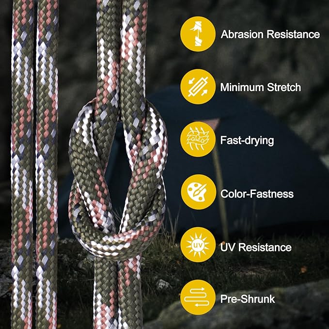 850Ib Reflective Paracord Rope, 50/100/200/500/1000ft 4MM 11 Strand Parachute - Image 6