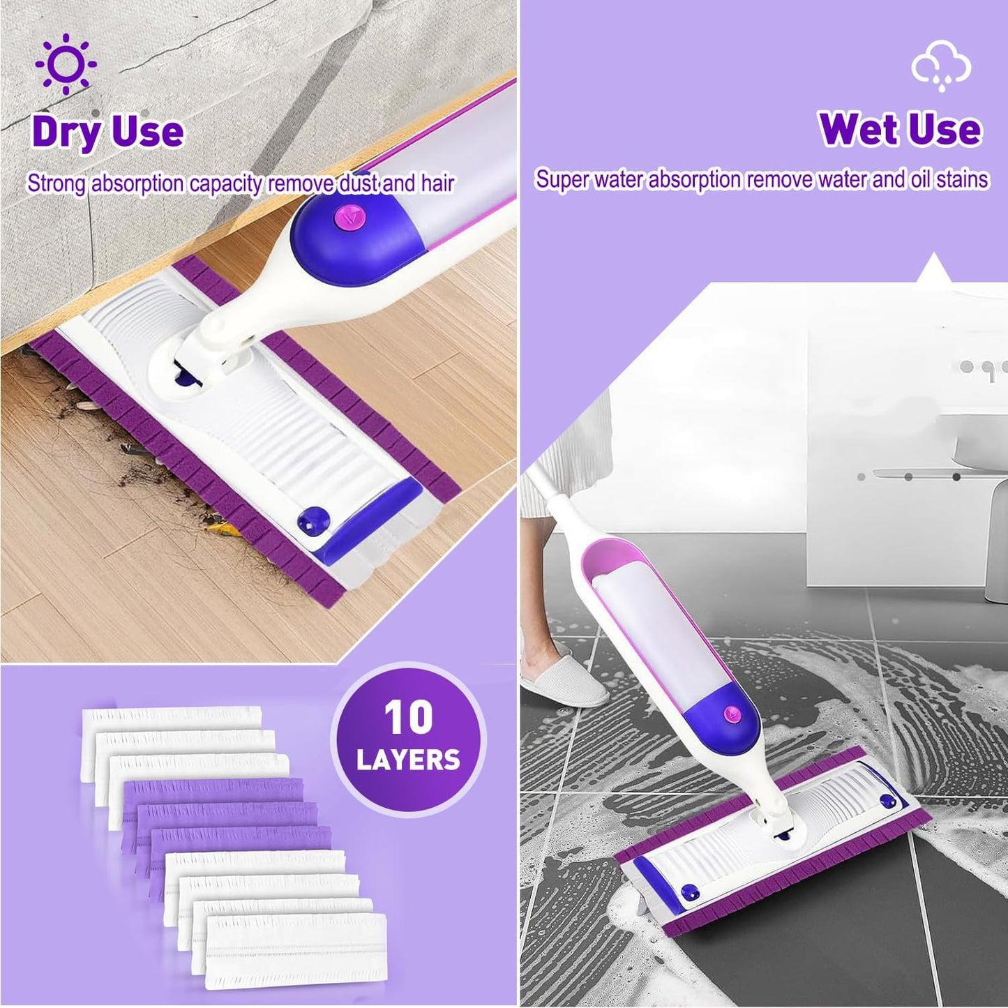 Power Mop Pads Refills for Swiffer PowerMop Multi-Surface Mopping Pad Disposable Replacement Mop Refill Pads Compatible with Swiffer PowerMop,Works Perfect on Almost and Surface,28 Count.