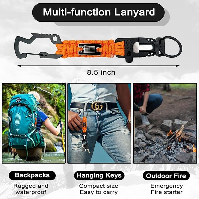 DDOUT Heavy Duty Paracord Lanyard 550 Paracord Braided Keychain - Image 5