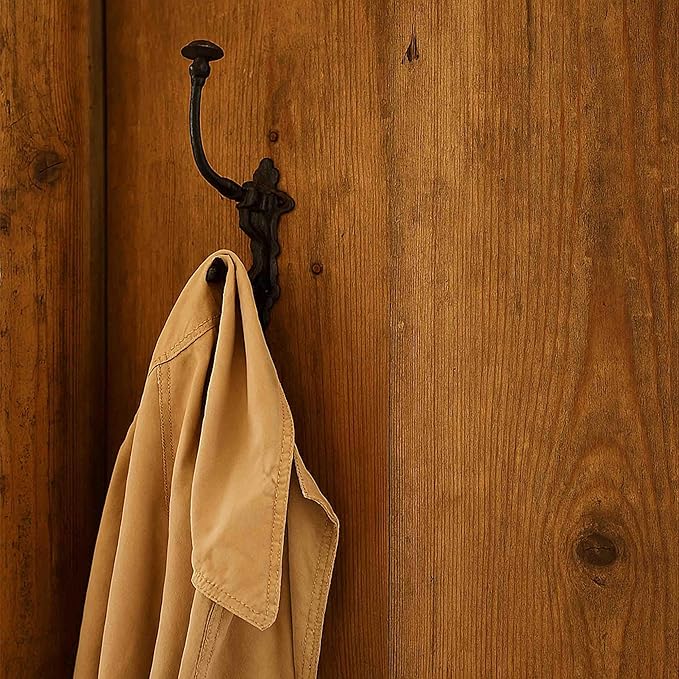 Mystic Colonial Rustic Cast Iron Wall Hooks – Heavy Duty Vintage Utility Hooks - Image 5