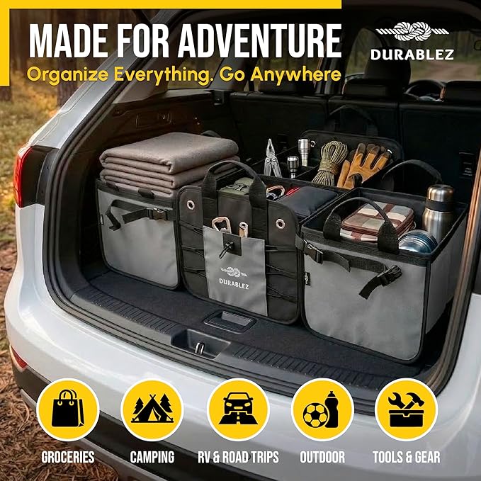 Modular 4-Section XL Trunk Organizer – Car Storage - Image 3