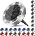 Peasur Solar Ground Lights Outdoor, 24 Pack Flat Solar Powered Disc Lights by Peasur
