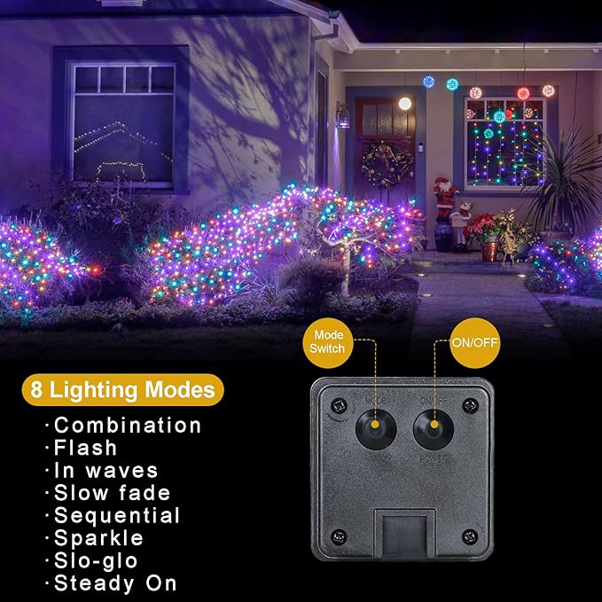 4 Pack Solar Fairy Lights 131.2Ft 400 LED, Twinkle Lights - Image 6