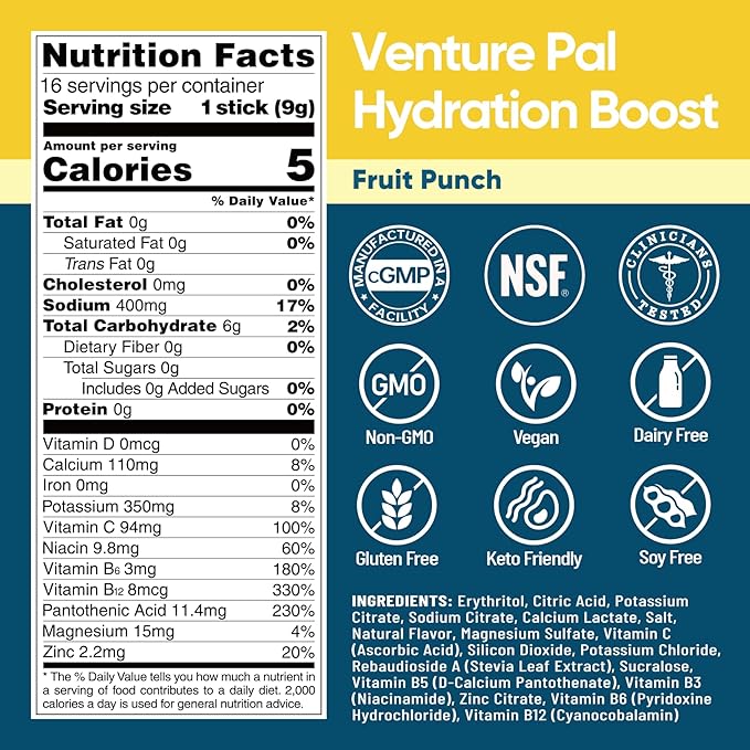 Venture Pal Sugar Free Electrolyte Powder Packets - Image 2