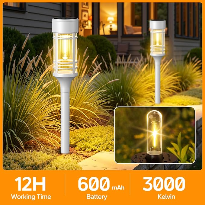LETMY Solar Pathway Lights Outdoor, 8 Pack Solar Lights Outdoor Waterproof IP65 - Image 5