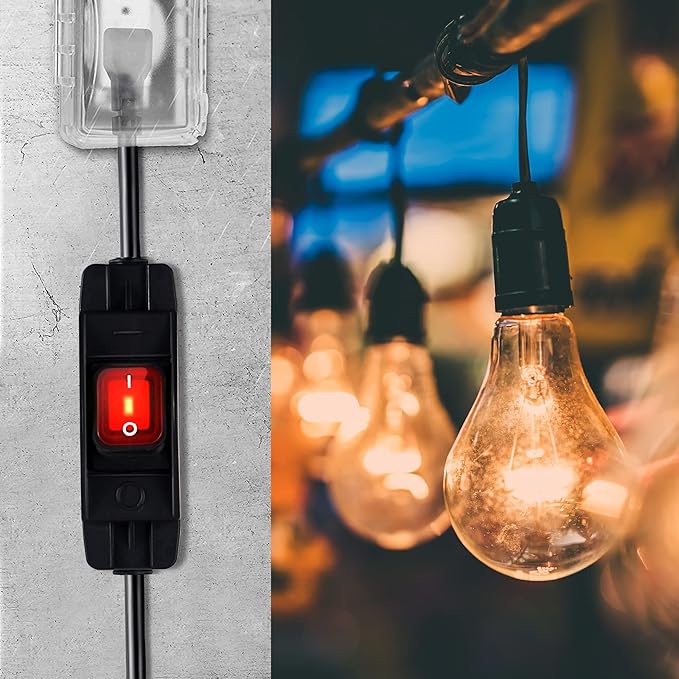 Outdoor Extension Cord with Switch On/Off Waterproof Switch 3 Prong Extension - Image 6