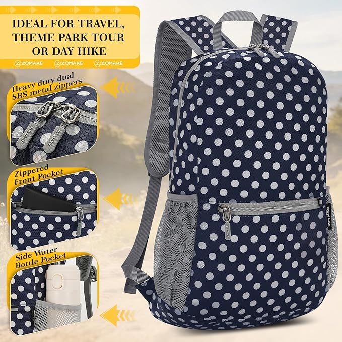 ZOMAKE Ultra Lightweight Hiking Backpack 20L, Packable Small Backpacks Water - Image 4