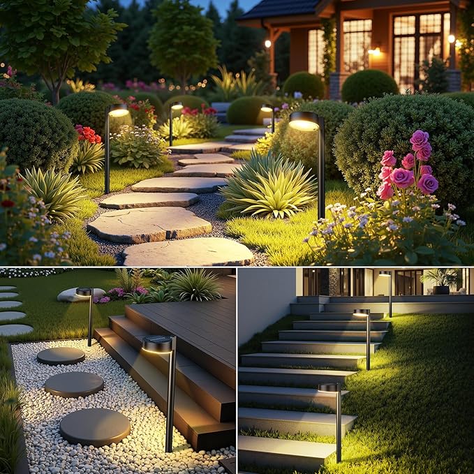 Ahaorigin 6 Pack Solar Pathway Lights Outdoor, 12 Brighter LED Solar Lights - Image 7