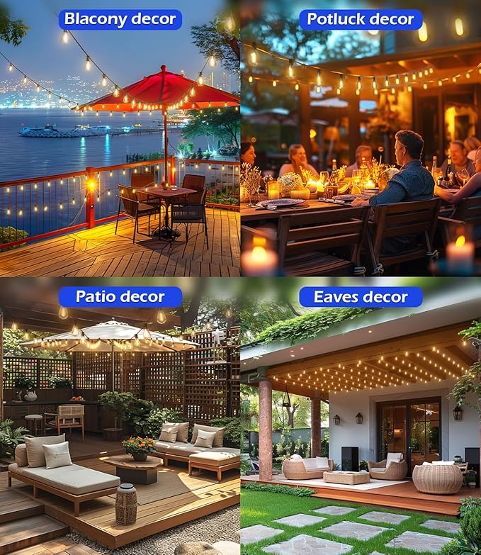 luckystyle 60FT LED Outdoor String Lights - Image 7