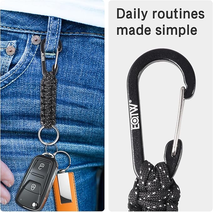 EOTW Paracord Keychain for Men Women Paracord Carabiner Backpack Keychain - Image 4