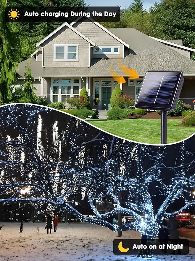 4 Pack 400 LED Solar String Lights - Image 2