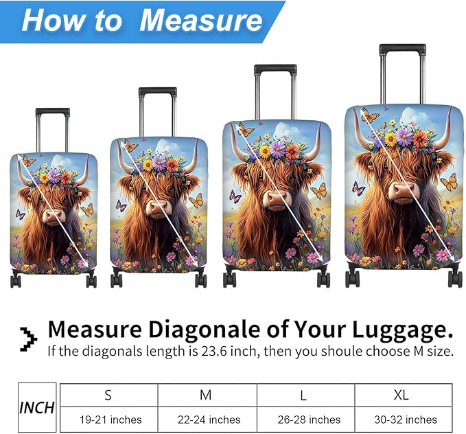 Luggage Cover Protector for 26-28 Inch Suitcases, TSA Approved Elastic Travel - Image 2