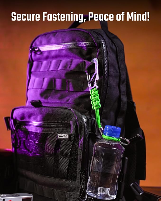 KeyUnity KC04 Paracord Keychain Carabiner Clip, Braided Lanyard - Image 3
