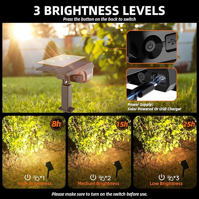 LEREKAM Solar Spot Lights Outdoor Landscape Lights, 40 LEDs Solar Landscape - Image 4