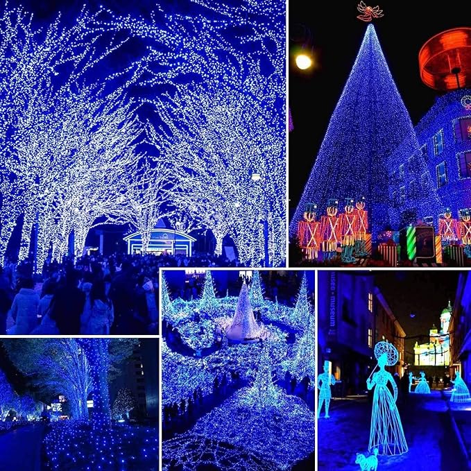 Blue Solar String Lights Outdoor, 2 Pack Total 80FT 200 LED Solar Twinkle Lights - Image 4