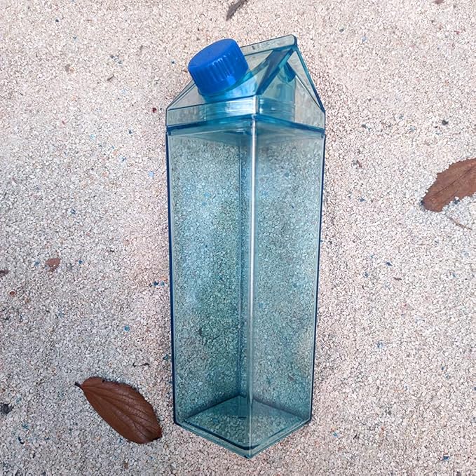 Jinberry 1000ml/34oz Cute Leakproof Clear Milk Carton Water Bottle Portable - Image 3