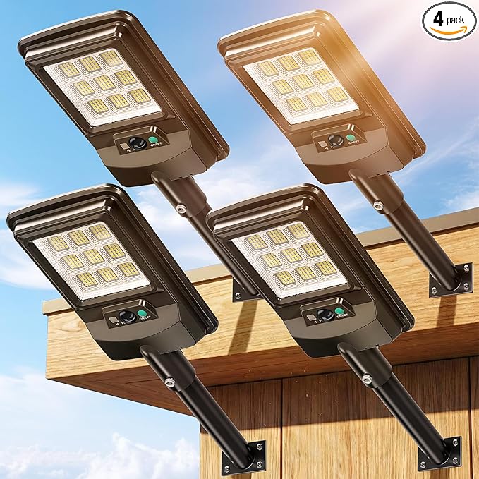 Solar Street Light Outdoor, 11-Inch Solar Powered Street Light by Etetale
