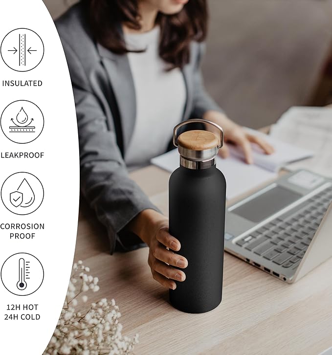 Bambaw 16 oz Stainless Steel Water Bottle, Metal Water Bottle Insulated - Image 3