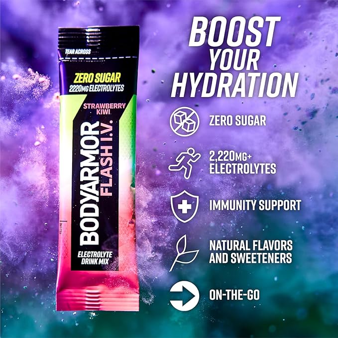 BODYARMOR Flash IV Electrolyte Packets, Strawberry Kiwi - Image 3