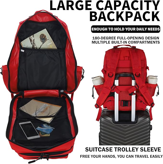 Sparklekle Military Tactical Backpack 45L 3 Day Assault Pack Waterproof Molle - Image 5