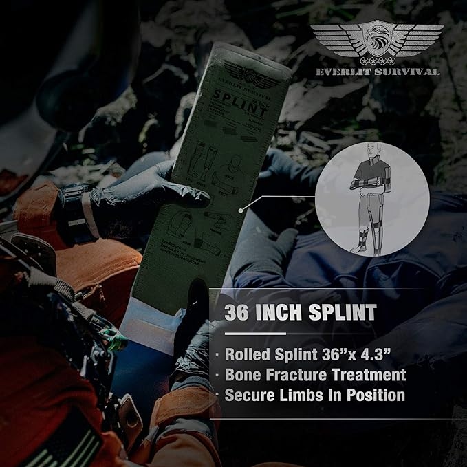 EVERLIT Emergency Trauma Kit, CAT GEN-7 Tourniquet 36" Splint, Military Combat - Image 8
