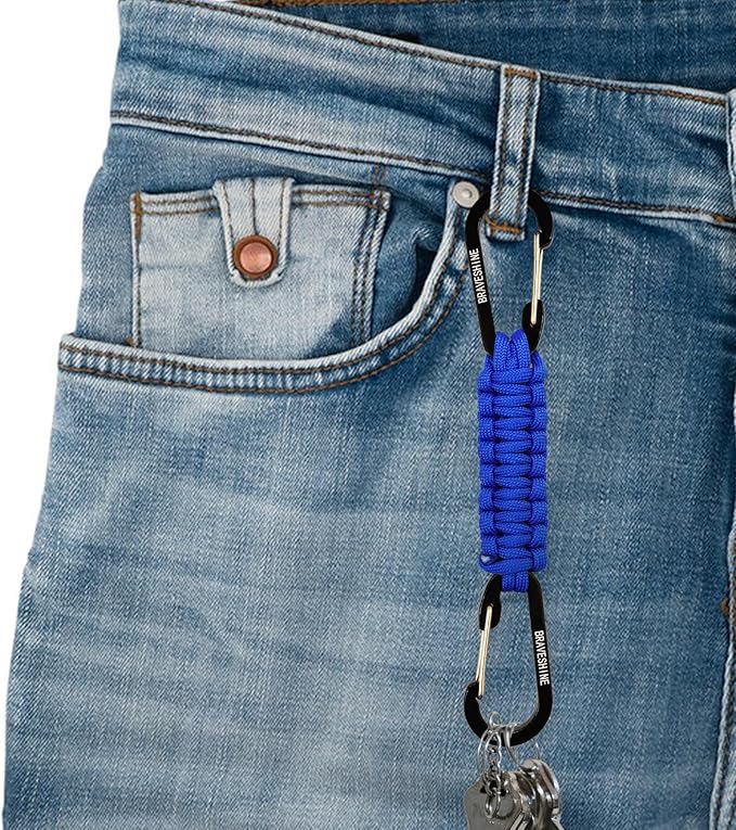 BRAVESHINE Paracord Keychain Carabiner Clip, D Ring Lanyard Hanger Stroller Hook - Image 7
