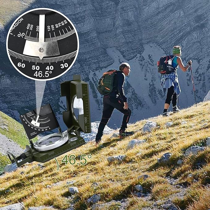 Compass, Outdoor Military Waterproof Lens Sighting Compass, High Precision - Image 5