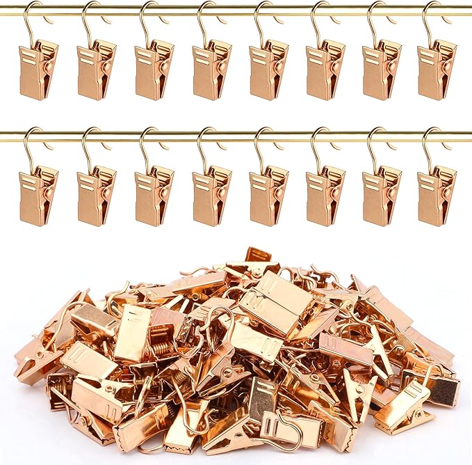 JANYUN 120 Pack Clip Hook Set Stainless Curtain Clips - Image 4