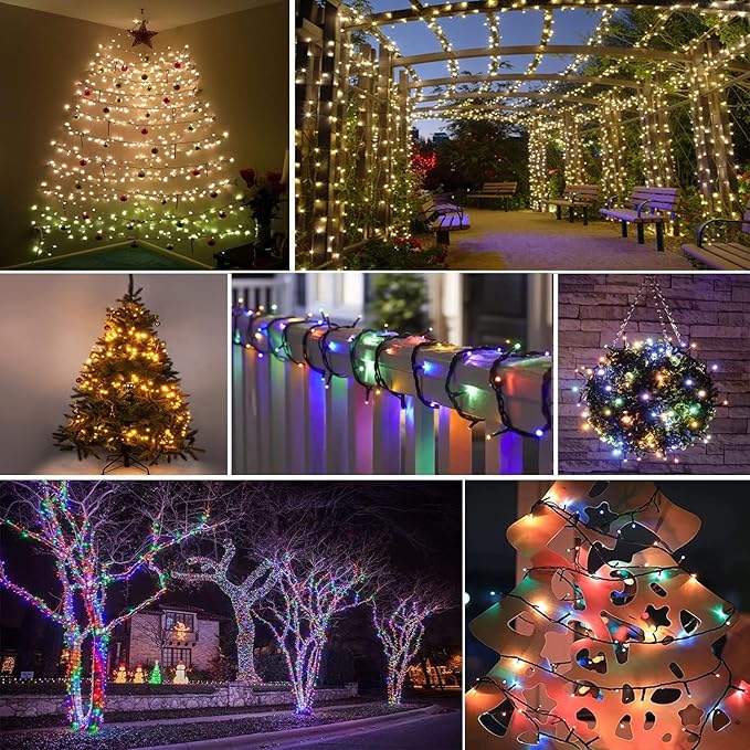 2 Pack 480 LED Solar Chrismas Lights Outdoor, 170 FT Solar String Lights - Image 3