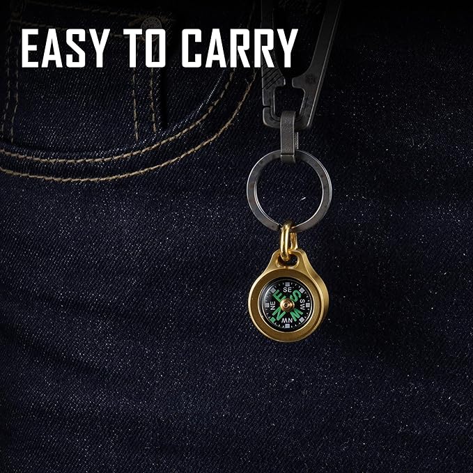 MecArmy Mini Titanium/Brass Compass, Waterproof IPX5 Pocket Compass - Image 5