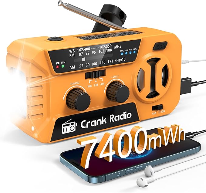 Emergency Weather Radio for Winter Storm, NOAA Weather Radio Hand Crank by yesiwtc