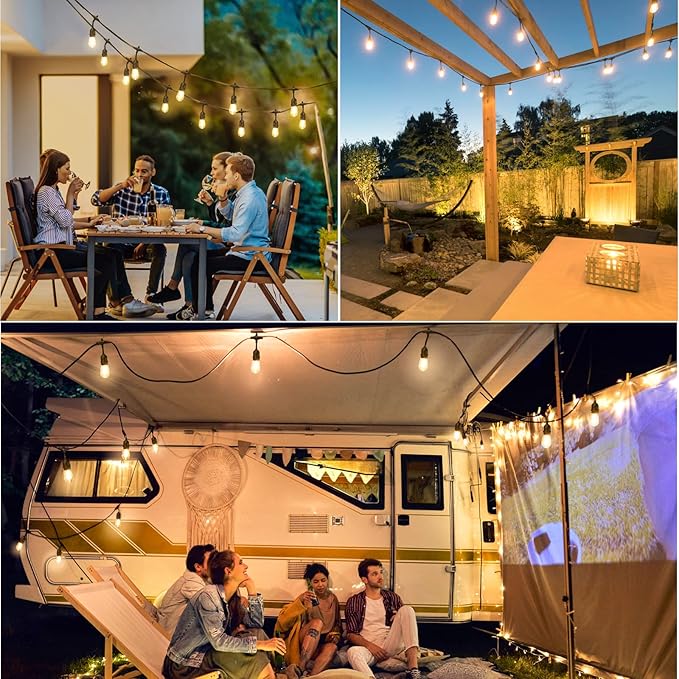 Mlambert 96FT LED Outdoor String Lights, Dimmable Waterproof Patio Lights - Image 8