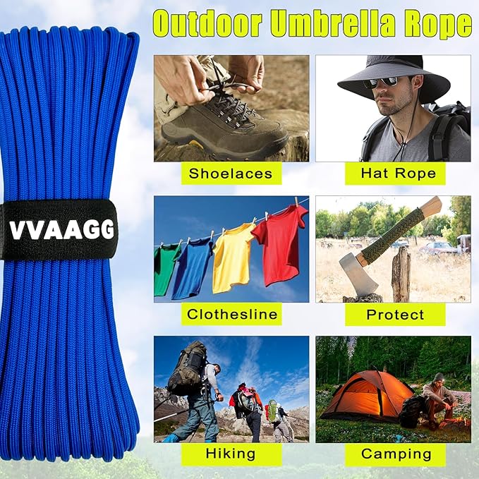 VVAAGG 1000 Paracord Rope 200FT, 4mm Utility Parachute Cord 12 Strand Nylon Rope - Image 5