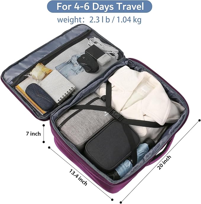MATEIN Large Purple Travel Backpack, Water Resistant Airplane Backpack - Image 4