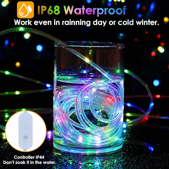 Nazuwke 132Ft Rope Lights for Outside, Waterproof 18 Colors Changing Rope - Image 3