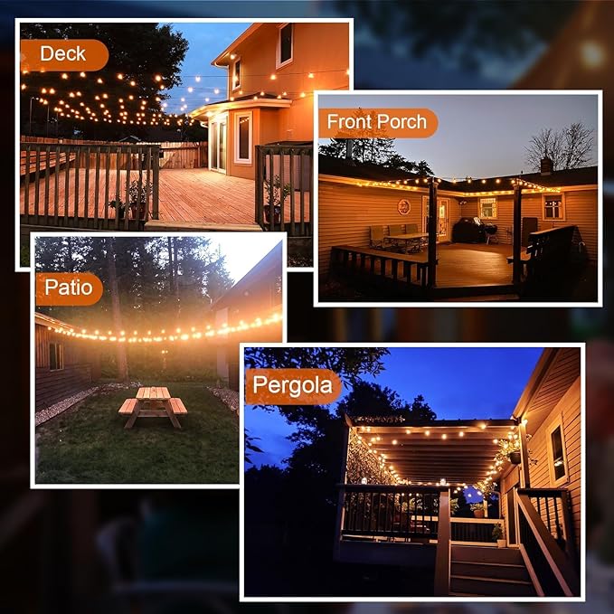 GPATIO Outdoor String Lights, 50FT G40 Bulbs Shatterproof Patio Lights - Image 7