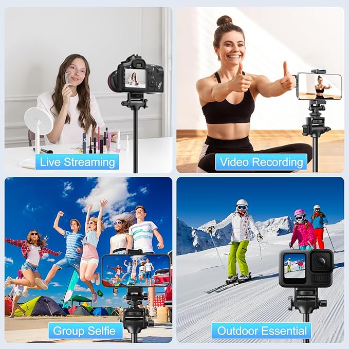 Fugetek 62" Professional Cell Phone Tripod, Ultra Stable 4 Leg Design, 100% All - Image 6
