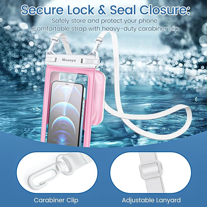 Niveaya [Floatable Floating Waterproof Phone Pouch 2 Pack-Up to 8.5", Large - Image 7