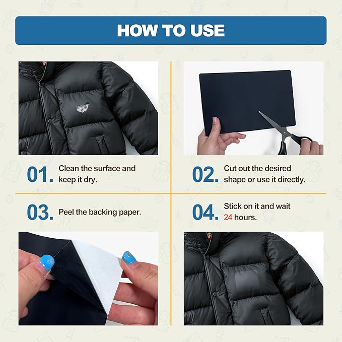 KING MOUNTAIN Self Adhesive Nylon Fabric Repair Patch, 9×11 Inches 4 Pcs - Image 5