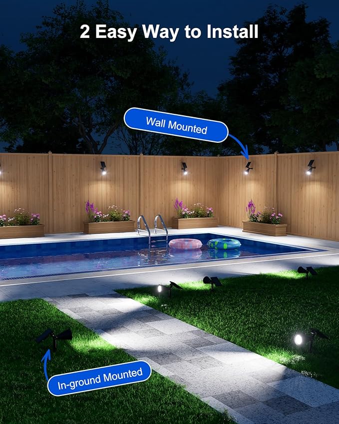 2 Pack Solar Spotlights Outdoor Waterproof - Image 9