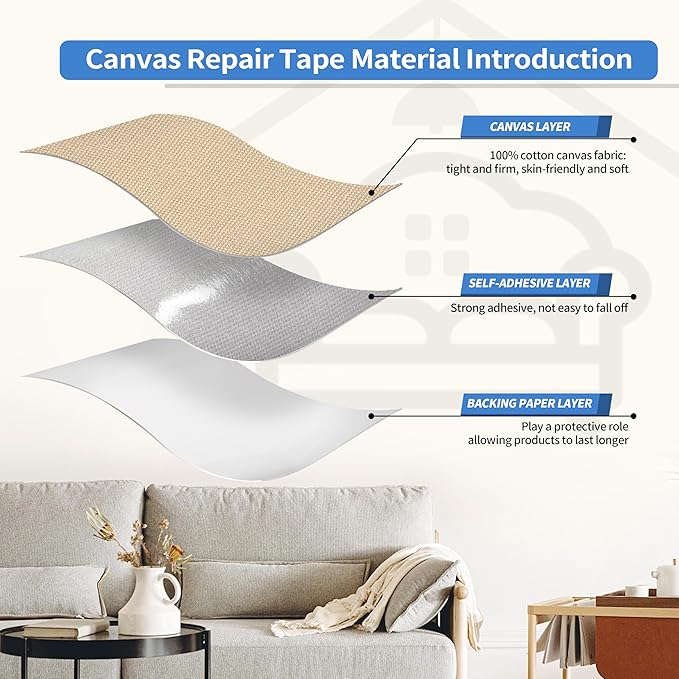 KING MOUNTAIN Canvas Repair Patch 16×30 Inch Self-Adhesive Waterproof Fabric - Image 3