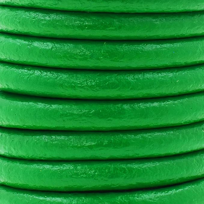 Mandala Crafts Round Genuine Green Leather Cord - Image 3