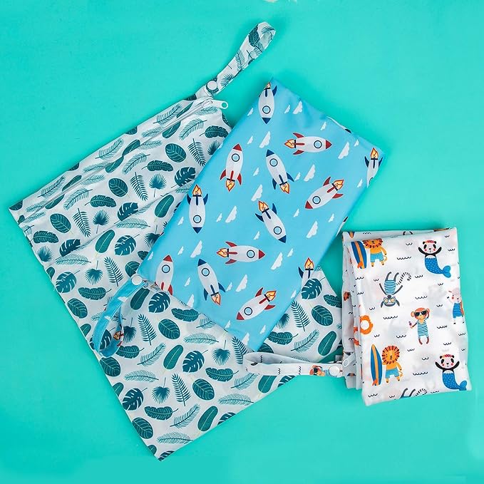 babygoal Wet Dry Bags for Baby Cloth Diapers, Washable Travel Bags, Gym Bag for - Image 4