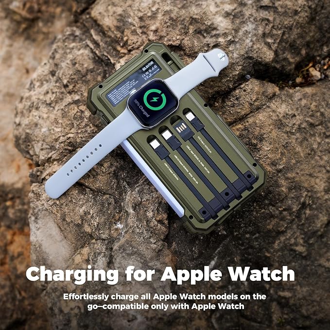BLAVOR Solar Power Bank 20000mAh Built-in Cables, Wireless Charger - Image 4