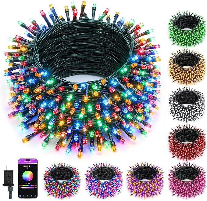 Minetom 82ft 250LED Color Changing Christmas Halloween Tree Lights, LED RGB by Minetom