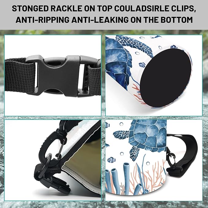 Waterproof Dry Bag, Roll Top Sea Turtle Coral Starfish Small Waterproof - Image 3