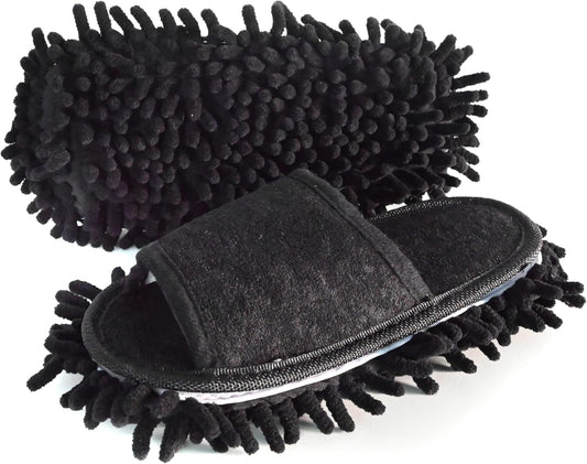 Women's Microfiber Floor Cleaning Mop Slippers with Terry Towel Fabric