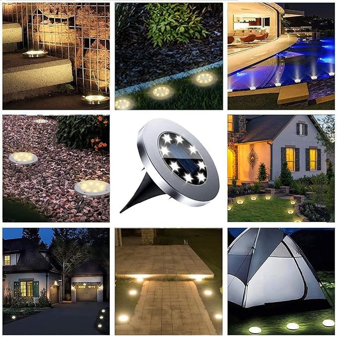 Rayolon Solar Ground Lights, Waterproof Solar Garden Lights, Upgraded Outdoor - Image 6
